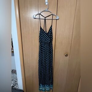 Xhilaration Black and Blue Floral Maxi Dress